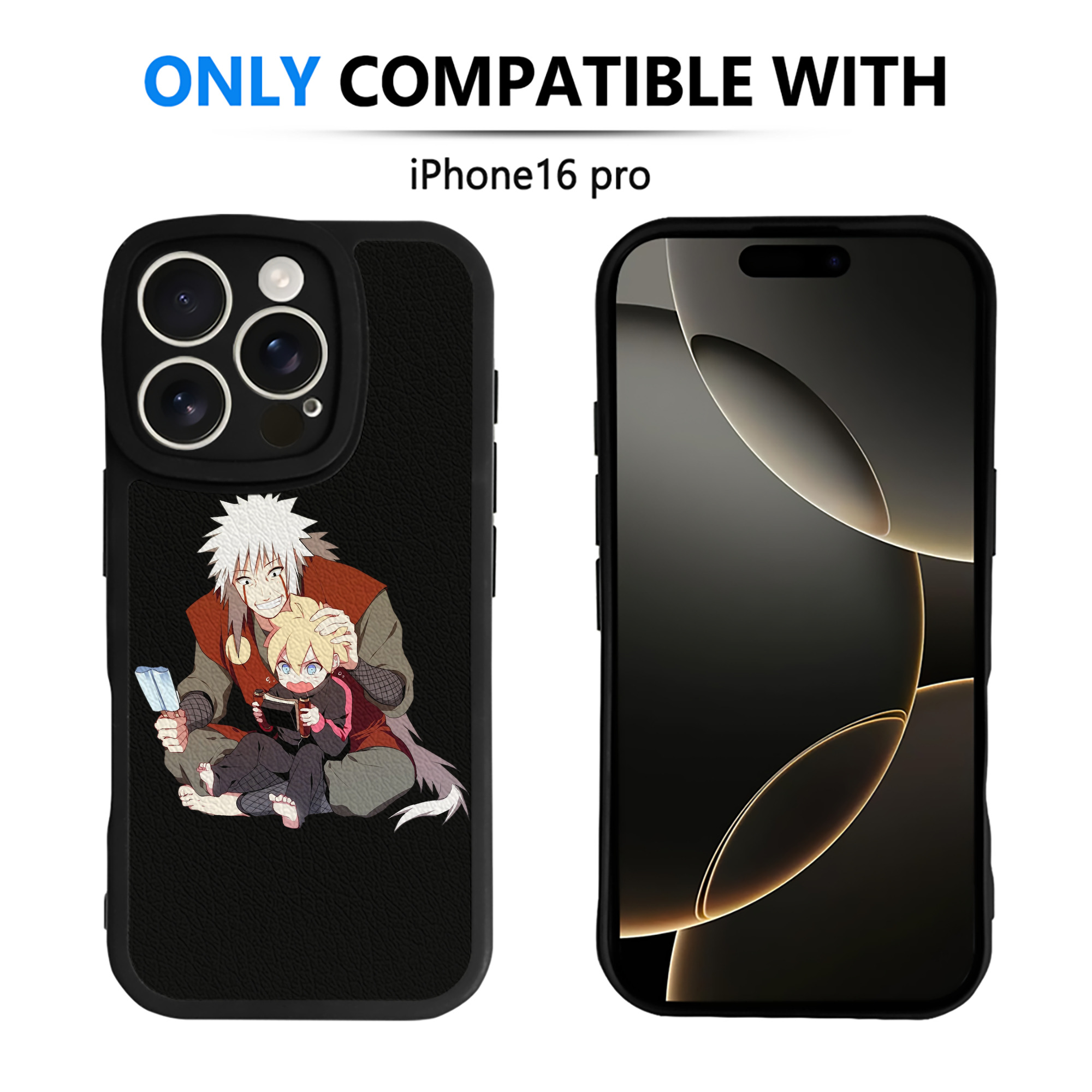 （画像用） NARUTO -ナルト- 自来也（じらいや） Jiraiya 【iPhone 16シリーズ対応】シリコンスマホケース（レザー調） 材質：シリコン